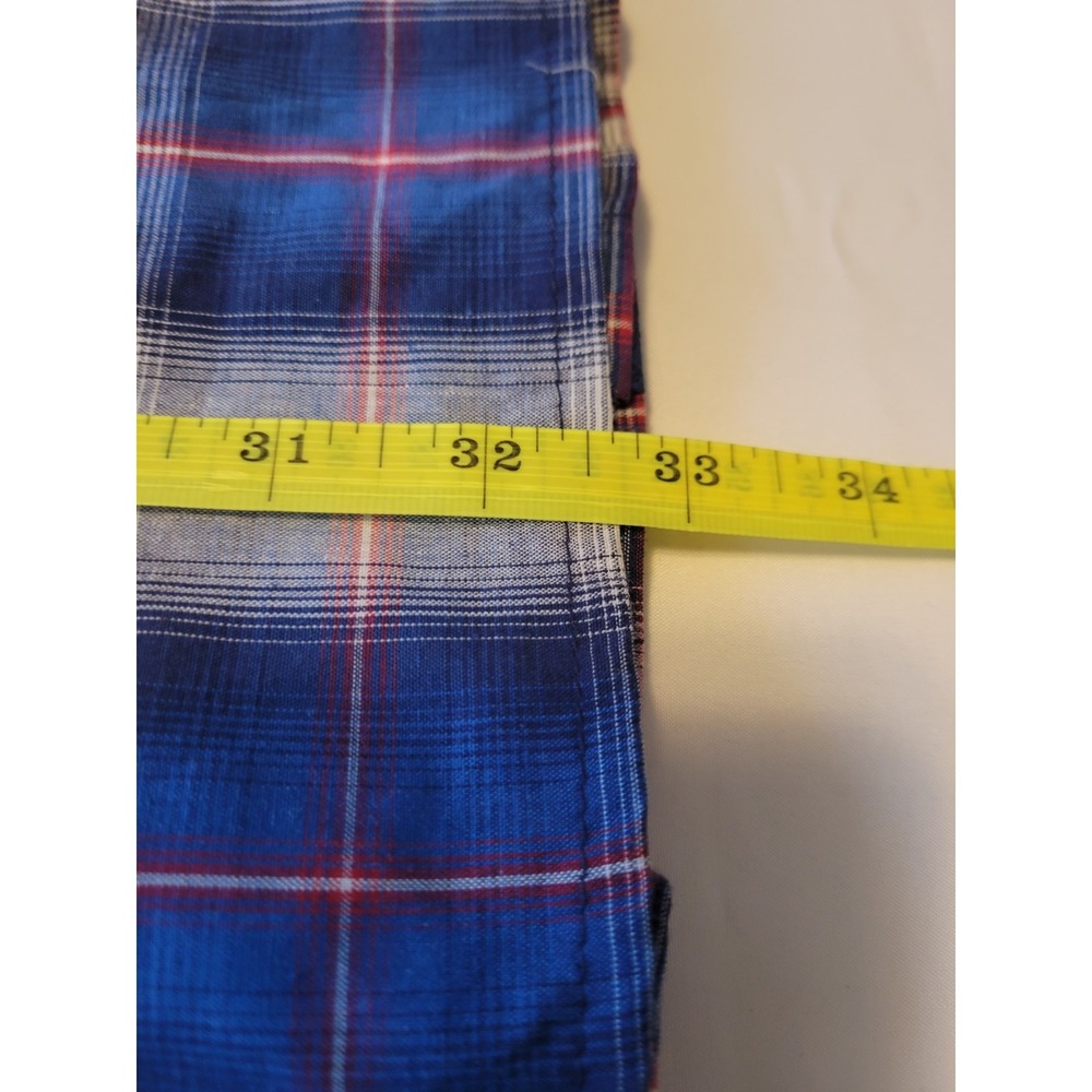 Wrangler Wrancher Casual Shirt Mens XL Pearl Snap Blue Plaid Short Sleeve - Picture 8 of 8